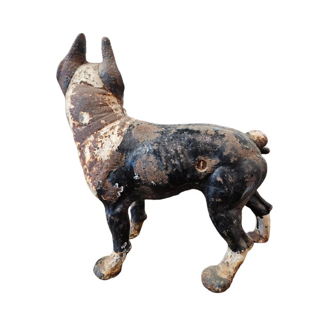 Figurative 1940s Cast Iron Boston Terrier Doorstop by Hubley For Sale - Image 3 of 4