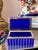 Italian 1960s Cobalt Italian Opaline glass casket with gold mounts and scalloped sides For Sale - Image 3 of 16