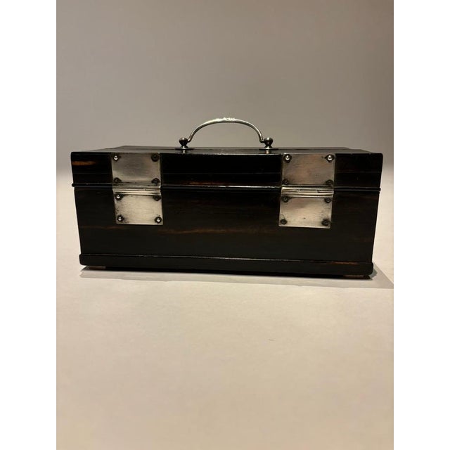 19th Century Dutch Ebony Box With Silver Mounts and Hinges For Sale - Image 12 of 12