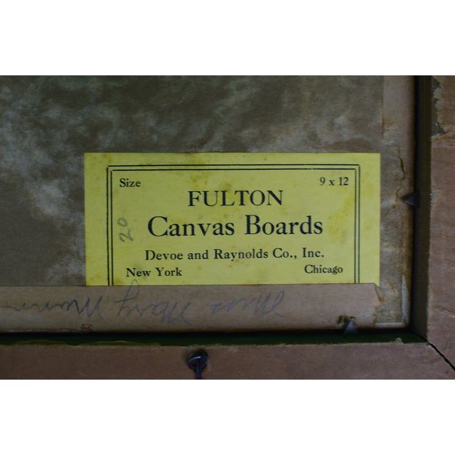 Green Mid 20th Century Douglas & Mary Fairbanks Jr. Boxwood Farm Virginia Estate Original Painting, Framed For Sale - Image 8 of 8