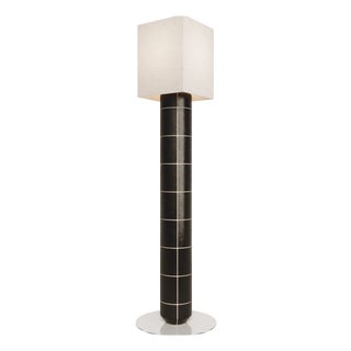 Handcrafted Ceramic Floor Lamp in Black Matt Glaze by Artem Zakharchenko-Halytskyi For Sale