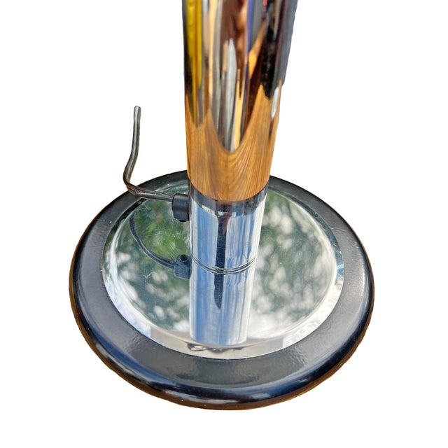 Mid-Century Modern Vintage Mid Century Modern Mushroom Style Dome Table Lamp in Chrome For Sale - Image 3 of 6