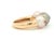 Contemporary Late 20th Century 14k Yellow Gold Grey and White Freshwater Pearl Ring With Rubies and a Diamond, Size 5.75 For Sale - Image 3 of 4