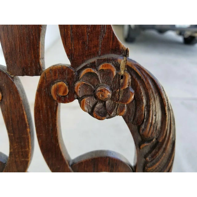 1800's English Oak Hand Carved Ball Claw Chippendale Dining Chairs-Set of 5 For Sale - Image 12 of 13