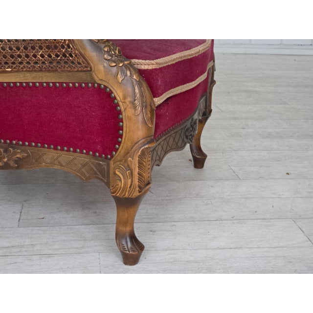 Danish Armchair in Velour and Ash, 1930s For Sale - Image 9 of 18