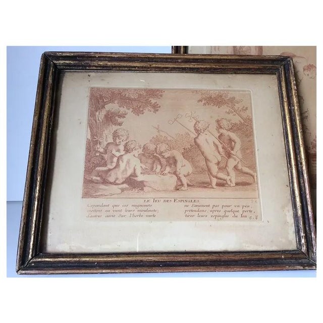 Early 19th Century French, Les Bouteilles De Savon, Paris Copperplate Engravings Cherub Children - Set of 2 For Sale - Image 6 of 9