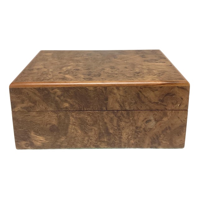 Vintage Dunhill Cigar Box Humidor Box in Elm Burl For Sale