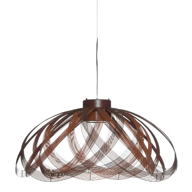 Galvanized Iron Suspension Light, Orange - A Cote by Oggetti For Sale