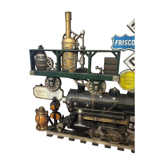 Burwood Products Company Railroad Train 3d Antique Metal Wall Plaque 1973 For Sale - Image 4 of 9
