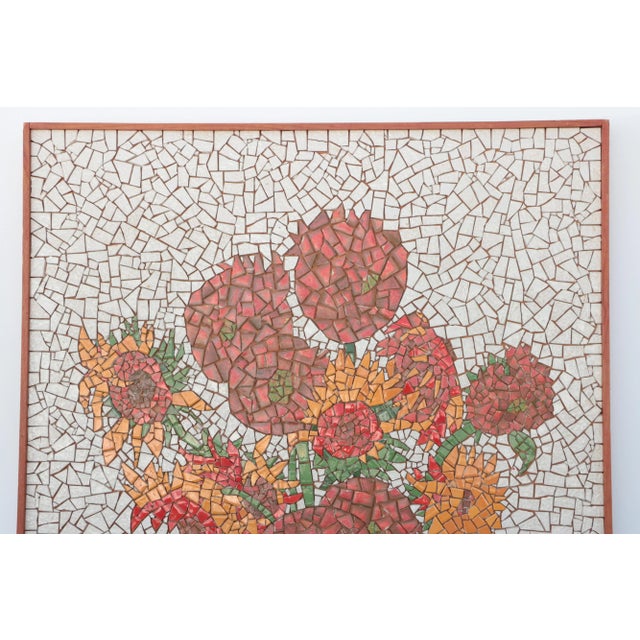 Mid Century Tile Mosaic After Van Gogh's Sunflowers For Sale - Image 4 of 9