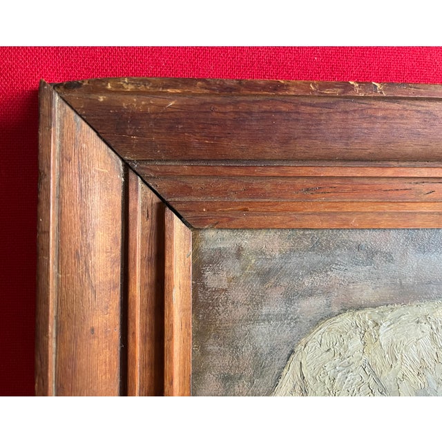 1930s American Folk Art Oil Painting of a White Cow or Bull Signed Graves and Dated 1931 For Sale - Image 5 of 8