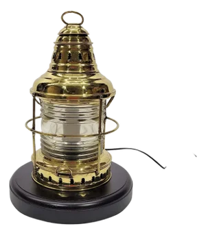 Brass Yacht Lantern with Fresnel Lens