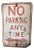 Vintage Wooden “No Parking Any Time” Providence Police Sign For Sale