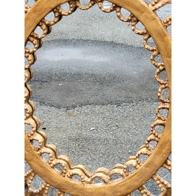 Wood 19th Century Italian Gilded Sunburst Mirror – Handcrafted Solid Wood For Sale - Image 7 of 9