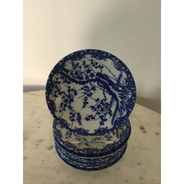 Noritake Nippon Tokusei Sakura Blue Porcelain Cherry Blossom lovely set of 8 vintage mid century Japanese blue and white...