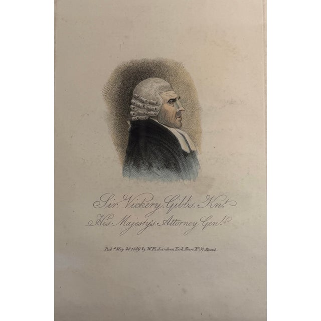 Pair of Antique English Hand Colored Engraving Portraits For Sale - Image 10 of 11