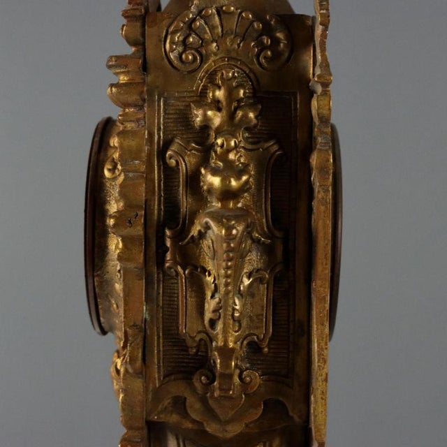 Antique Bronze Table Clock For Sale - Image 9 of 12