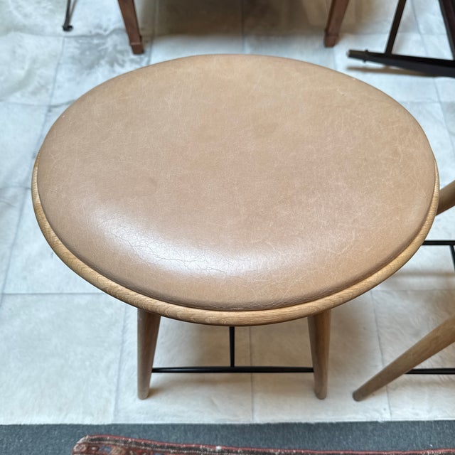 Space Copenhagen for Mater Soaped Oak Wood Counter Stools, Pair For Sale In San Francisco - Image 6 of 12