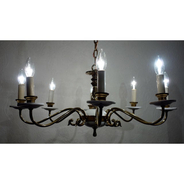Antique Brass Chandelier from Kaiser-Leuchten, 1920s For Sale - Image 6 of 10