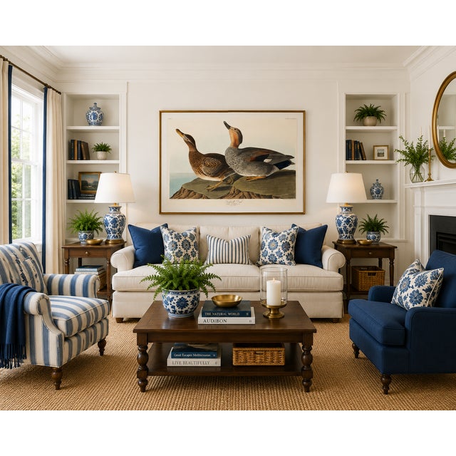 Gadwall Duck, Vintage Art Print Reproduction From Birds of America by John James Audubon, 48″ × 32″ For Sale In Buffalo - Image 6 of 12