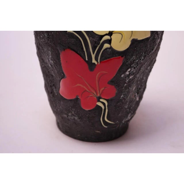 Mid-Century Italian Modern San Marino Fat Lava Ceramic and Enamel Vase For Sale - Image 11 of 13
