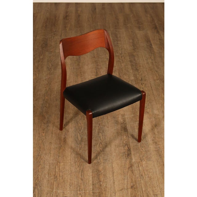 A Stone J.L. Møller Set Of Four Model 71 Teak Dining Chairs For Sale - Image 4 of 18