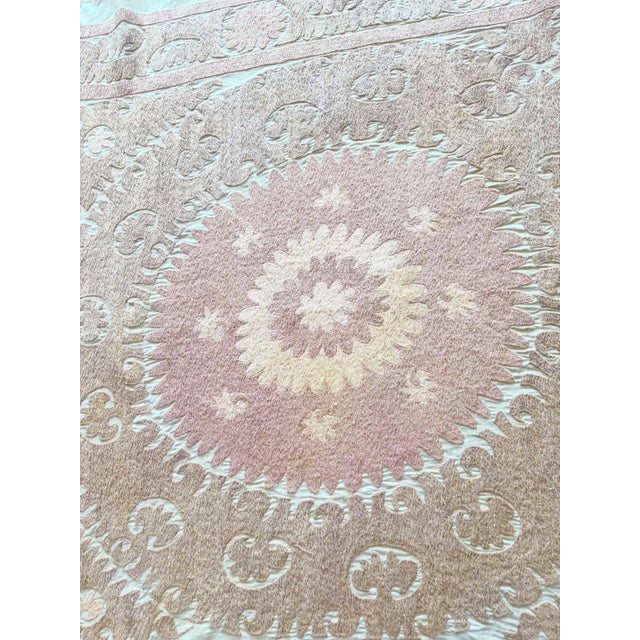 Vintage Embroidered Suzani from Central Asian, circa 1960s. Dimension; 53'' x 57'' inches / 135 x 144 cm / 4'5'' x 4'9''...