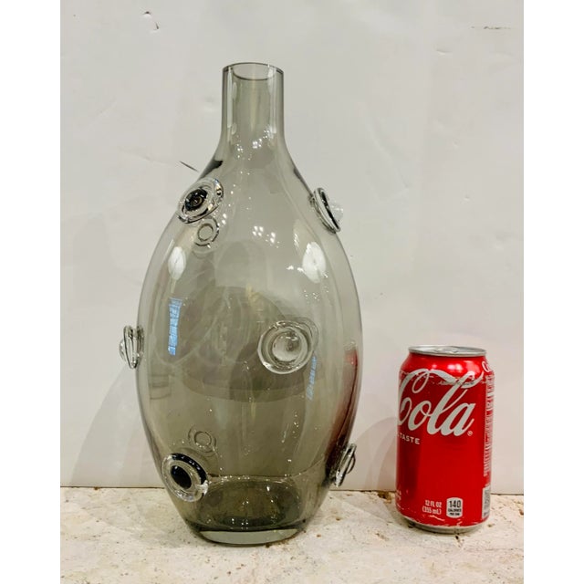Modern Smoke Gray Britton Glass Vase For Sale - Image 4 of 4
