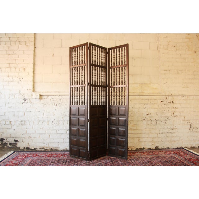 Vintage HandCarved Mahogany 3Panel Room Divider Chairish