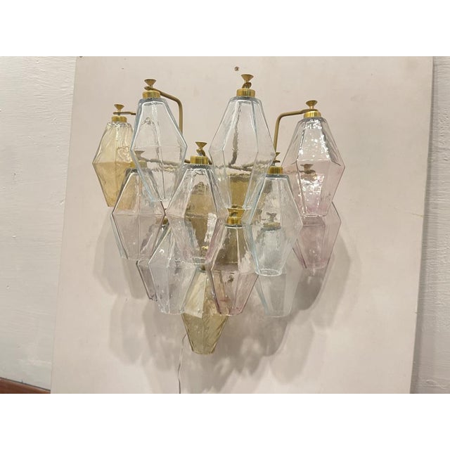 Murano Glass Polygon Sconces, 1980s, Set of 2 For Sale - Image 9 of 11