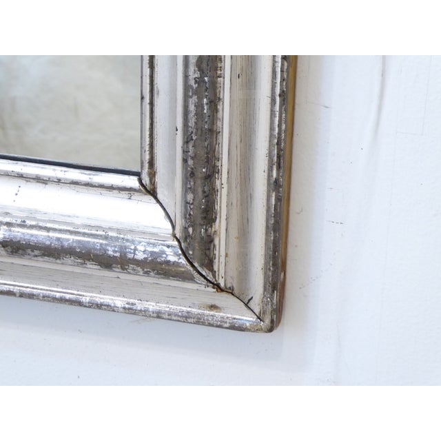 Antique Silverleafed Mirror For Sale - Image 4 of 5