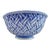 Vintage Italian Blue Ceramic Basketweave Bowl For Sale