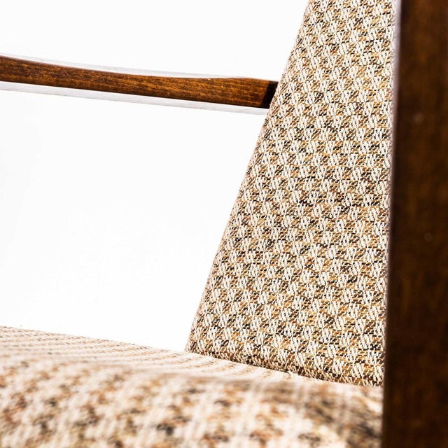 White Vintage Lounge Chair with Square Frame and Off-White Diamond Pattern, 1950s For Sale - Image 8 of 11