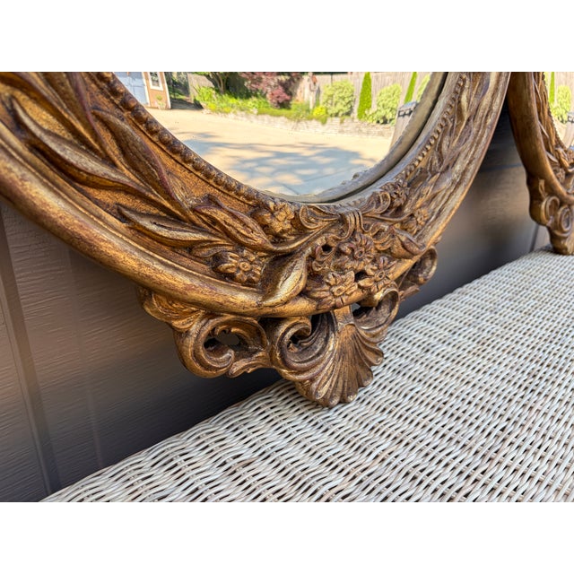 Pair of Monumental Federal Giltwood Eagle Convex Mirrors For Sale - Image 9 of 18
