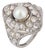 1900-1909 Edwardian Pearl Diamond Dinner Ring, Size 5.25 For Sale