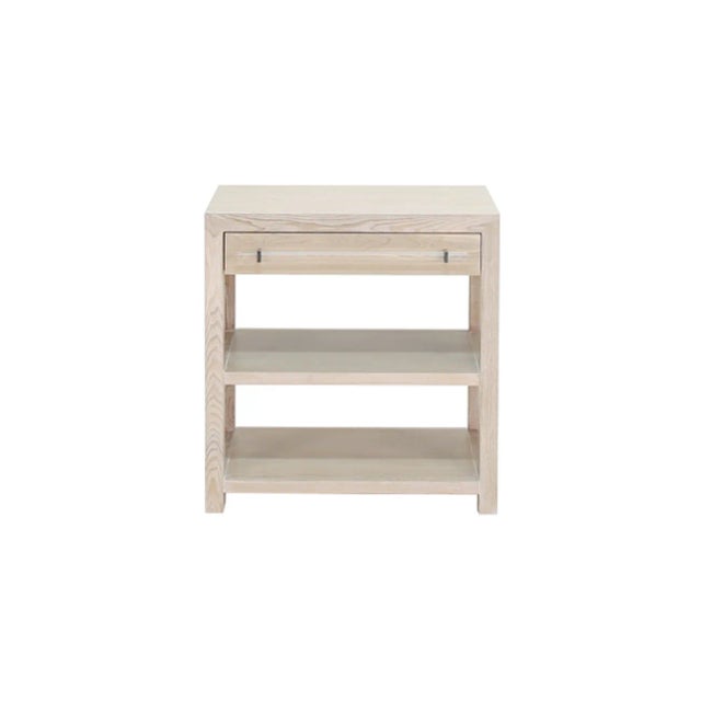 Matthew Izzo Home - Garbo Cerused Oak One Drawer Side Table With Acrylic Drawer Pull For Sale In New York - Image 6 of 6