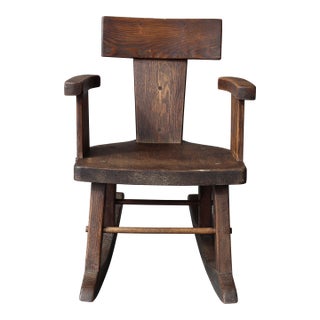 Antique French Craftsman Wabi Sabi Rocking Chair For Sale