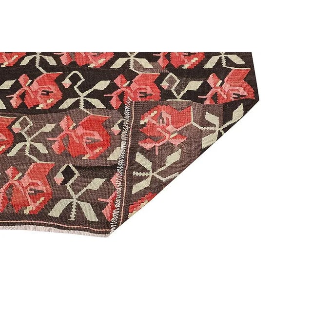 Mid 20th Century Vintage Floral Turkish Kars Kilim Rug For Sale - Image 5 of 7