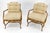 Mid-Century Modern Faux Bamboo Horn Shape Legs New Linen Upholstery Lounge Chairs For Sale - Image 3 of 8
