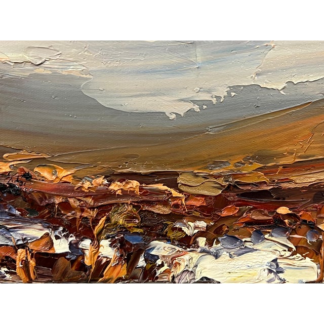 Impasto Oil Painting of Melting Snow on English Moor Landscape by British Artist 2013 For Sale - Image 14 of 14