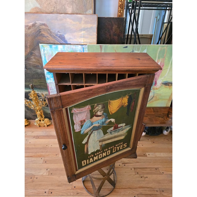 Antique American Advertising Cabinet Diamond Dyes For Sale - Image 11 of 17