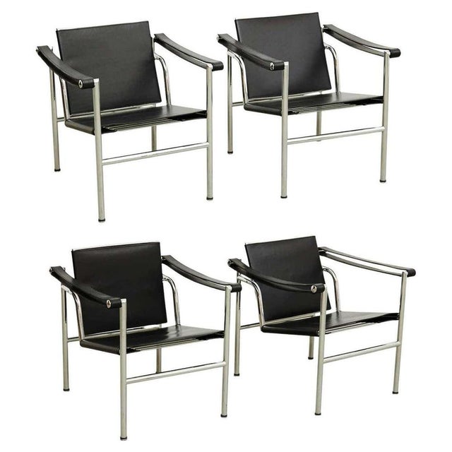 LC1 Armchairs by Jeanneret and Perriand, Set of 4 For Sale - Image 17 of 18
