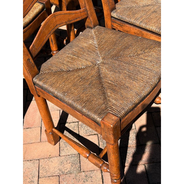 Ladderback Rush Seat Dining Chairs -Set of 10 For Sale - Image 11 of 17