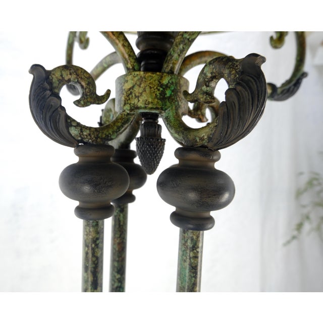 Large 24" Diameter Onyx Shade Black Marble Maitland Smith Floor Lamp MINT For Sale - Image 6 of 15