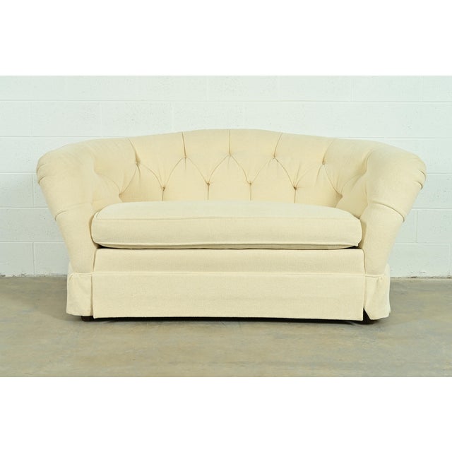 Baker Furniture Mid-Century Hollywood Regency Tufted Sofa or Loveseat, Circa 1960s For Sale - Image 14 of 14