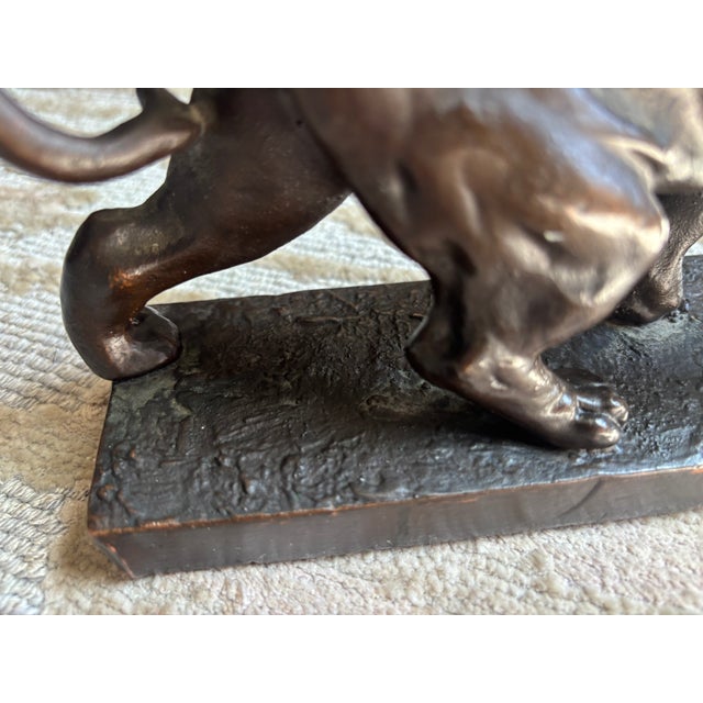 Late 19th Century Bronze Roaring Tiger on a Plinth Base For Sale - Image 5 of 8