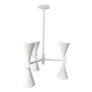 Organic Modern Plaster of Paris Geometric Chandelier, Villette Chandelier For Sale
