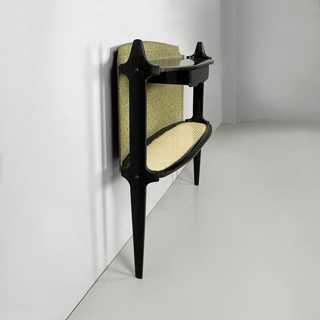 Mid-Century Modern Italian Console Table in Fabric and Straw, 1950s For Sale - Image 4 of 18