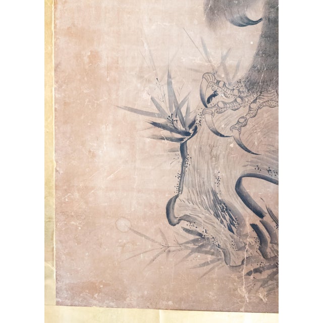 18th Century Japanese Edo Period Kano School Watercolor Painting of a Hawk For Sale - Image 11 of 15
