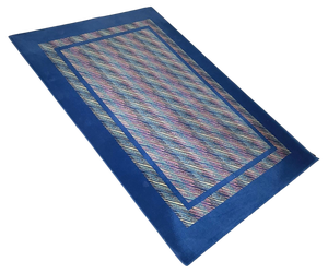 Italian Modern Blue Wool Rectangular Rug attributed to Missoni, 1990s